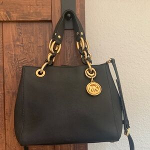 Michael Kors Black Leather Tote Bag